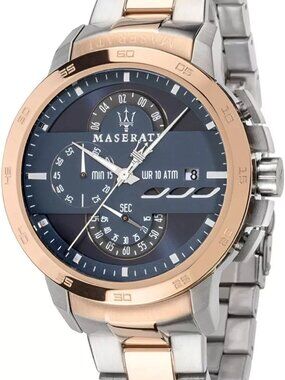 Maserati Ingegno 45 mm Two Tone Blue Dial Men's Watch R8873619002